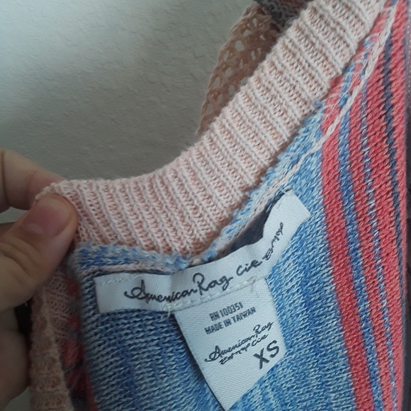 American Rag sz:xs Pastel Sleeve Knit Cardigan - Picture 7 of 8